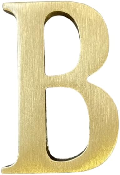 1.77 Inch Height Self Adhesive Solid Brass English Letters 4.5CM Wall sticker Gold Mail Box Numbers House Address Numbers Shop Studio Name DIY Combination For Wall Home Decor Hardware (Letter M)
