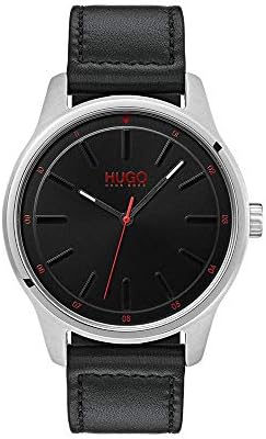 HUGO Mens Analogue Classic Quartz Watch with Leather Strap 1530018
