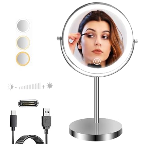 Cussity 8-Inch Rechargeable Makeup Mirror Cover