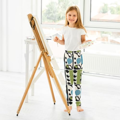 ALAZA Girls' Leggings Children's Yoga Pants Skinny Printed Dance Abstract Animals Comfortable 4T4