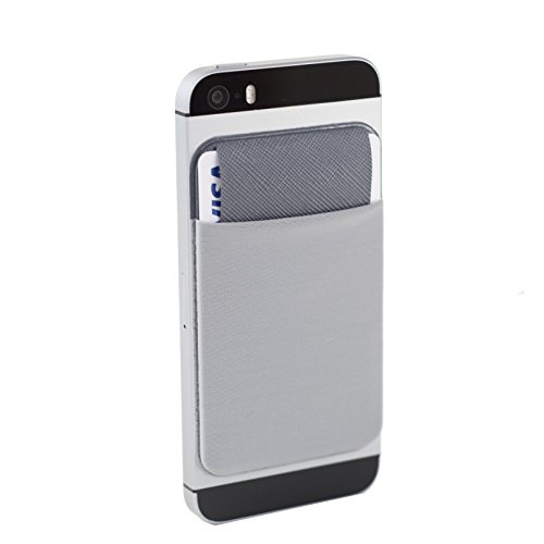 Preisvergleich Produktbild Fourteen Retail Ltd Handy Geldbörse, Kartenhalter Smartphone, Kreditkartenhalter, Visitenkartenhalter, Kartenetui und Geldscheinklammer, Simple Stick On-Geldbörse, Karten-Organizer, (Silbergrau)