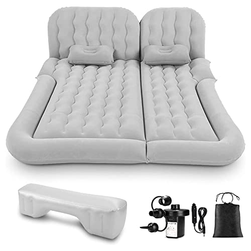 Car Air Mattress SUV Auto Inflatable Bed for Camping Sleeping Travel, Portable Road Trip Universal Blow Up Mattress with 2 Air Pillow Electric Air Pump and Home Charger and Filler for Back Seat
