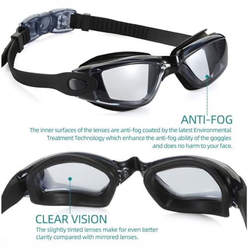 Image of First Lens Powerless Swimming Goggle with Earplug, Square design Swimming cap Men & Women 02