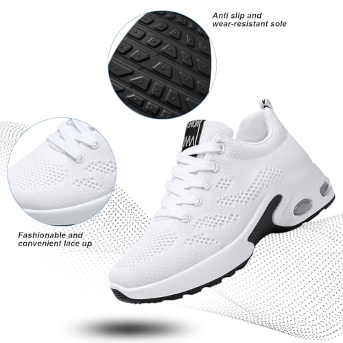 Image of Padgene Womens Sneakers Air Cushion Running Shoes Lightweight Tennis Walking Shoes Mesh Breathable Gym Work Fashion Sneakers Athletic Comfortable Casual