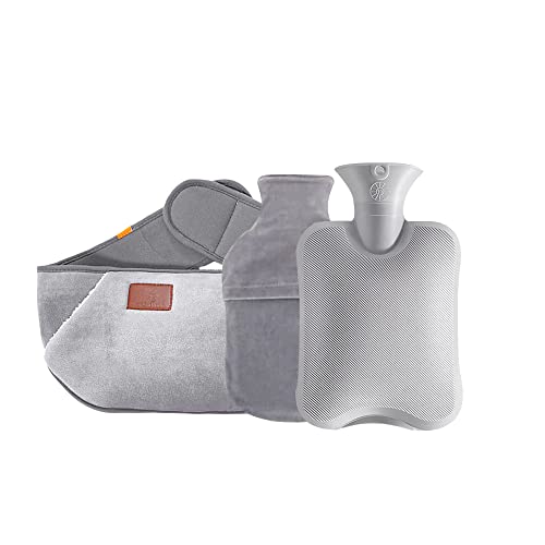 NAVESO Bouillotte Ceinture, Bouillotte avec Couverture, Bouillotte En Caoutchouc Pour Eau Chaude, Bouillotte avec Housse pour Les épaules, Le dos et la Fatigue de La Taille Cover