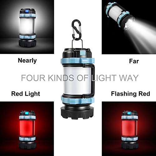 Homealexa Handheld LED Camping Lantern Rechargeable Super Bright Camping Lamp 4400 mAh Dimmable Torch with Warning Light Suitable for Camping, Fishing, Hiking, Emergency (Blue) - Image 7