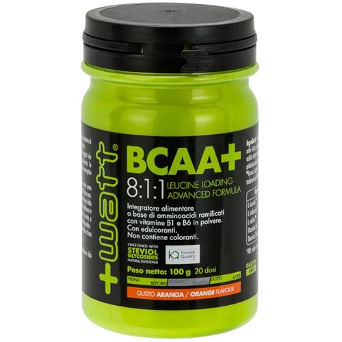 BCAA+ 8:1:1 polvere - Per Favorire il Miglioramento della Sintesi Proteica - Formato 100 g - Gusto Arancia