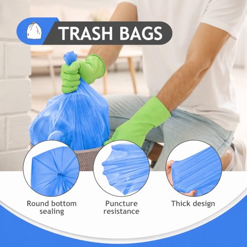 Image of Teivio Small Trash Bags 4 Gallon 160 Counts Garbage Bags, Bathroom Trash Can Bin Liners, Small Plastic Bags for home office kitchen, fit 12-15 Liter, 3,3.5,4.5 Gal, Blue
