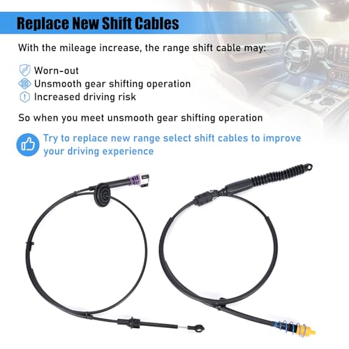 Image of 12477640 905-144 Automatic Transmission Gear Shift Linkage Cable Kit Compatible with GMC Sierra Chevrolet Chevy Silverado 1500 /2500 /3500 4WD 1999-2007