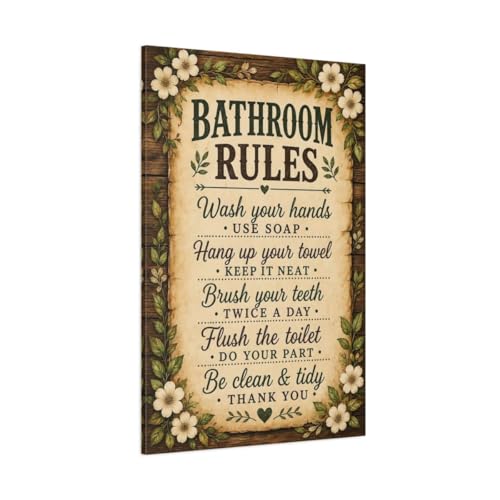 Toile Toilettes Humour Déco Murale Rustique Grand Format 80x120 cm