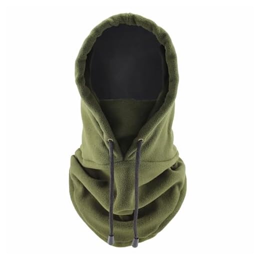 ATSNOSH Cagoule en Polaire Thermique, Balaclava Chapeau pour Homme Femme, Skimask, Chaud Capuche, Taille Unique, Cache-Cou, Cagoule de Ski, Moto, Coupe-Vent, Thermique (Vert Militaire)