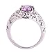 Psiroy 925 Sterling Silver Plated Round Simulated Amethyst Floral Cocktail Ring for Women Size 7