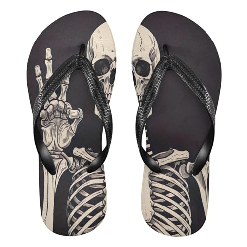 STAYTOP Funny Skull Flip Flops Sandals of Men's & Women's,Sandals Beach Slippers Shower Slides