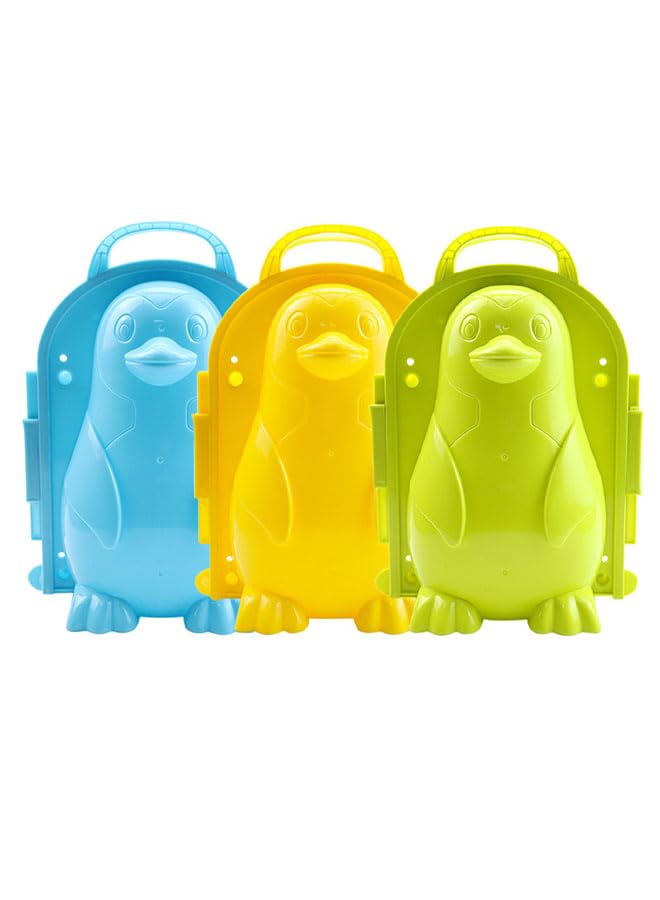 Tazweeq 6pc Cartoon Penguin Snow Model Kids Snowball Maker Toys Penguin Snow Clip Outside Toys Winter Snow Toy Snowball Maker Clips Sand Play with Snow Child Plastic Snowball Clip（Random Color）