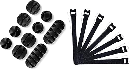Prime Deals 10Pcs Cable Clips with 10 Pcs Cable Ties, Multipurpose Cord Holder, Self-Adhesive Cord Management, Black Cable Holder, Earphone Wire Organizers for Home, Office, Car, Desk Accessories Prime Deals 10Pcs Cable Clips with 10 Pcs Cable Ties, Multipurpose Cord Holder, Self-Adhesive Cord Management, Black Cable Holder, Earphone Wire Organizers for Home, Office, Car, Desk Accessories