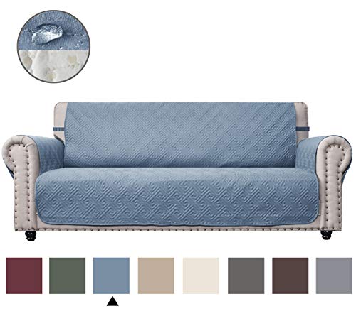 CHHKON Sofa Cover with Anti-Skip Dog Paw Print 100% Waterproof Quilted Furniture Protector