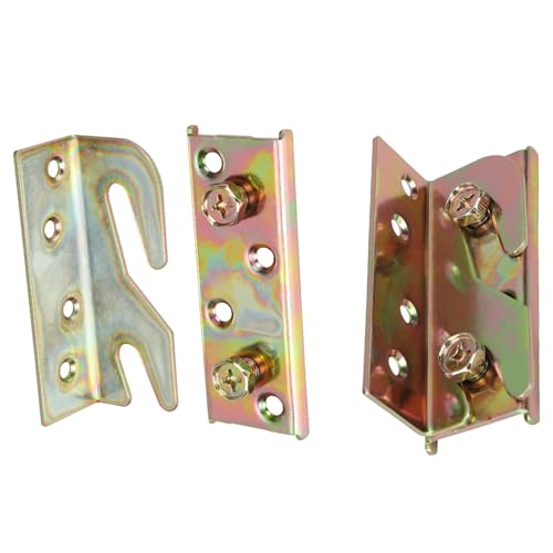 8PCS Bed Rail Brackets, Heavy Duty Bed Frame Brackets Wooden Bed Frame Connectors with Screws, Bed Rail Fittings Bed Rail Fasteners for Wood Bed Frame - Image 4