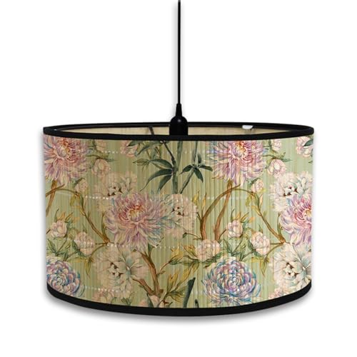 Morbuy Lampshade for Table Lamps, Bohemia Retro Pink Flower Print Light Shades, Bedside & Wall Light, Floor Lamp (Pink Flower)
