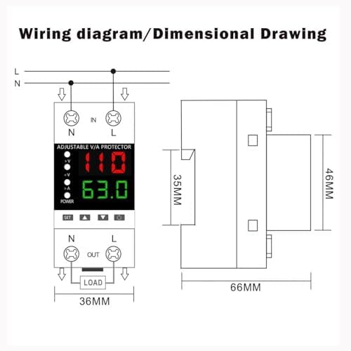 Voltage Protector 110V 220V, 1-63A Adjustable Smart Circuit Breaker(10pcs) - 5