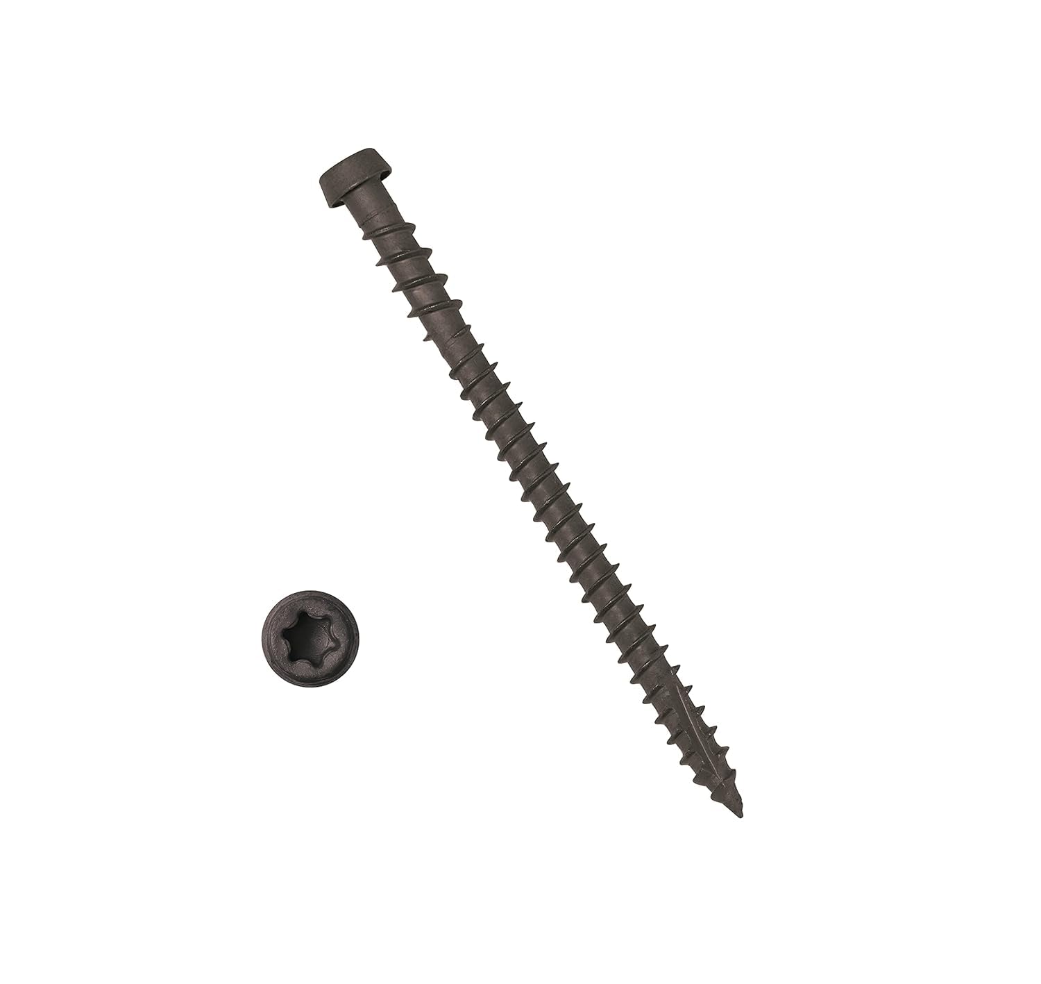 YYL Composite Decking Exterior Coated Wood Screw,#10x2-3/4",Star Drive Torx 20,Type 17 Slot Point,75 Pack,Wood Screw 1,Free Bit Included (#10x2-3/4", Dark Brown, 75) — image 1