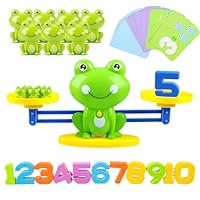 lonfypeng Frog Balance Counting Toys, Cool Math Learning Games for Boys and Girls, Educational Number Preschool Toy, Fun Children's Gift STEM Math Games for Kids Age 3+ (63 PCS)