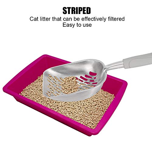 01 Cat Litter Scoop, Cat Poop Cleaning Tool Metal Cat Litter Scoop Cat Litter Boxes Scoop for Poop Sifting for Cat(grey) - Image 3