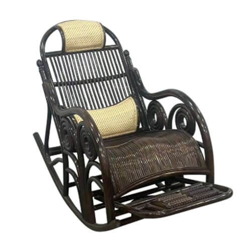 Natürlicher, handgefertigter Schaukelstuhl aus Rattan für Balkon und...