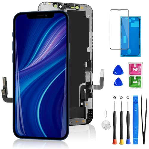 for iPhone 12/12 pro Screen Replacement Kit Black 6.1 Inch 3D Touch Digitizer Display LCD Screen Replacement Glass with Repair Tools Set for A2172, A2402, A2403, A2404