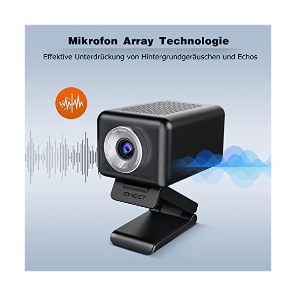 eMeet 60 fps 1080P Webcam–Webcam C990 in Streaming mit 4 Mikrofonen und Lautsprechern,Full HD Webcam mit verstellbarem… – Bild 8