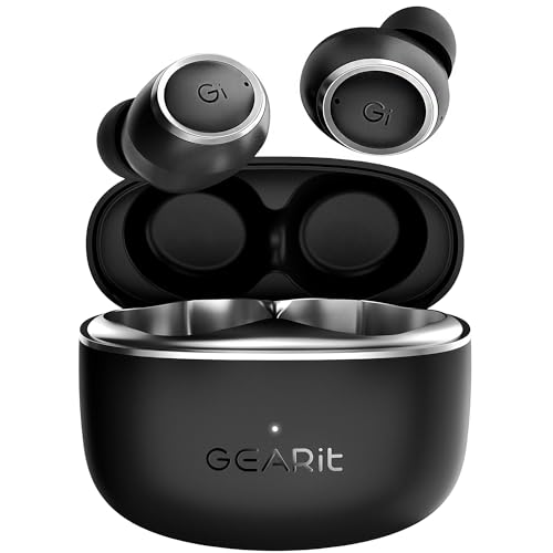 GEARit True Wireless Bluetooth Earbuds Compatible with iPhone, Android - 22H Playtime Earpods w/Active Noise Cancellation Up to 98.5% - HD Sound Clarity, Smart Touch Control - 5.4 Bluetooth Ear Buds