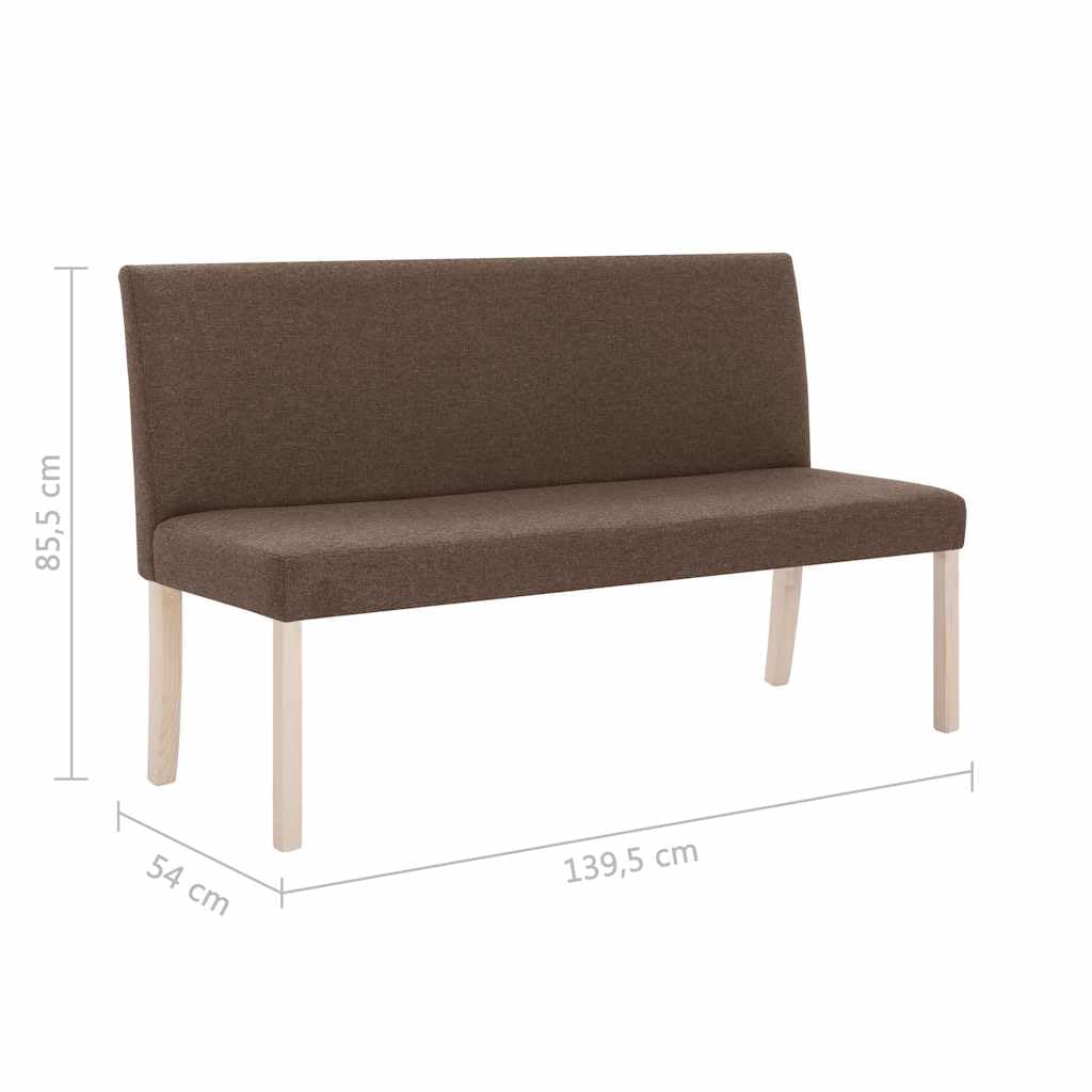 Ławka do siedzenia 139,5 cm brązowa poliester z ramą z litego