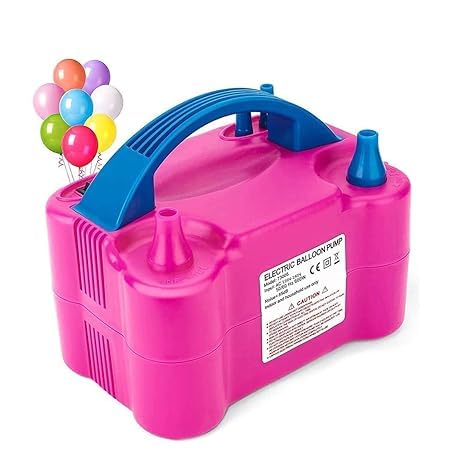 Wanna Party Balloon Pump with 5 Colored Balloons - Electric, Two Nozzle Balloon Pumper-image-6
