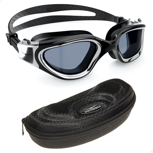 AqtivAqua Swimming Goggles Adult and Kids Goggles Kids 6-14 Men Women Swim Children Boys Girls Polarized DX-P (Metallic Silver B - Image 2