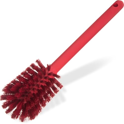 Image of SPARTA Large Water Bottle Brush Ideal for Wide-Mouth Jars, Bottles and Tumblers, Dishwashing Tool with Handle for Home and Commercial Kitchens, Plastic, 12 Inches, Red