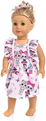 yijing 2Pcs 18-inch American Toy Doll's Clothing Toys Set with Headscarf and Dress Set Doll Accessories(Not include dolls） (Blue)
