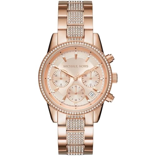Image of Michael Kors Ritz Pave Chronograph MK Crystal Women's Watch MK6485