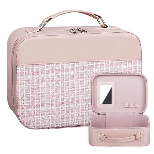 メイクポーチ メイクボックス 化粧ポーチ 鏡付き コスメボックス コスメ収納 化粧品収納ボックス コスメバッグ コスメポーチ 大容量 軽量 小物入れ 防塵防水 整理簡単 おしゃれ 持ち運び便利 耐久 レディース プレゼント かわいい ピンク