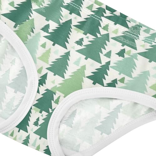 Girls' Sport Panties Breathable Toddler Underwear for Toddler Girls Green Pine Tree Pattern4