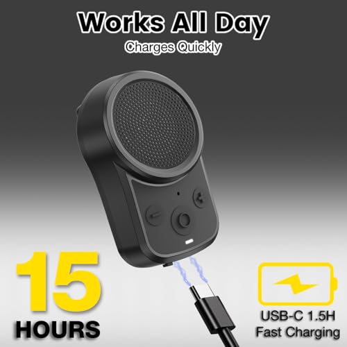Image of Mini Bluetooth Speaker, Clip-On Portable Speaker with Built-in Mics Hands-Free Music and Calls for Hiking /Biking, Waterproof Adjustable Volume Wearable Bluetooth Speaker, Gifts for Women /Men
