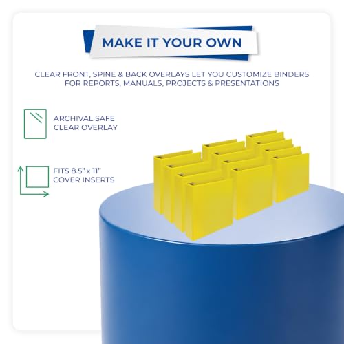 Image of Samsill Durable 2 inch 3 Ring Binder, D Ring Binder, 100% Recycled Chipboard, Yellow, 12 Pack