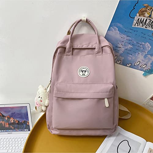 Zaino Preppy Con Peluche - Stile Vintage Per Ragazze, Leggero E Capiente