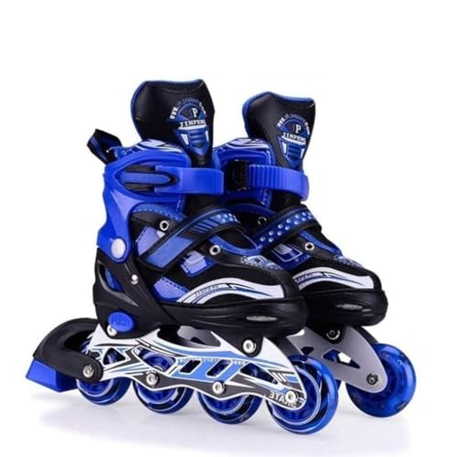 Image of TEKCOOL 4 Wheels Adjustable Inline Skates Skating Shoes for Boys Kids Girls Skating Shoe Adjustable Roller Blades Age 6 to 15 Years PU Strong Wheels Aluminium with LED Flash Light on Wheels