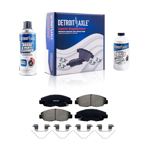 Image of Detroit Axle - Front Brake Pads for 12-15 Honda Civic, Ceramic Brake Pads w /Hardware 2012 2013 2014 2015 Replacement