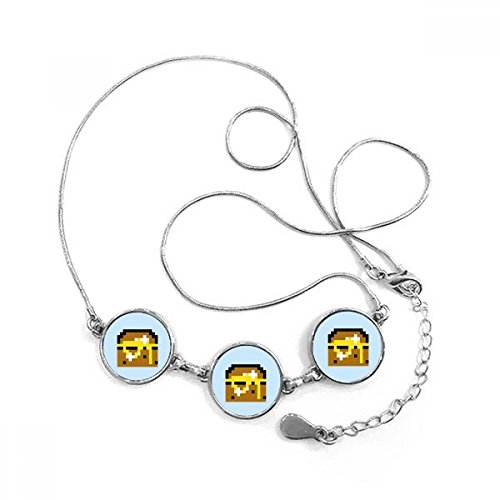 Collier pendentif Summer Sail Box pixel rond chaîne bijou décoration