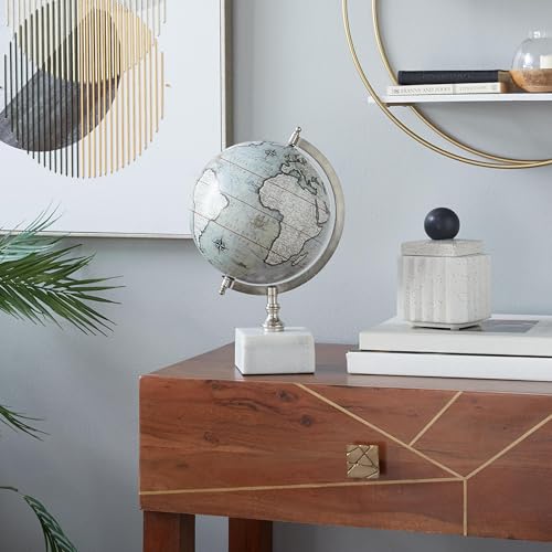 Deco 79 Marble Globe, 9" x 8" x 14", White by Deco 79 - Image 3