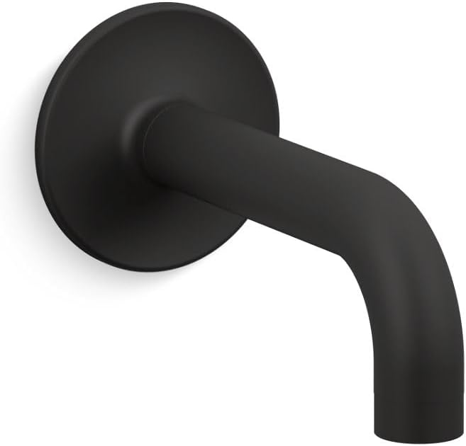 Kohler 14427-BL Purist® Wall-Mount 90 Degree Bath spout, 2.5 gpm, Matte Black