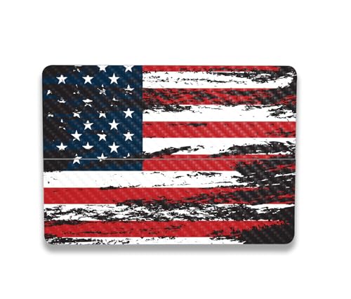 Image of MightySkins Carbon Fiber Skin Compatible with Microsoft Surface Laptop Studio 2 (2023) Full Wrap Kit - Tattered Flag | Protective, Durable Textured Carbon Fiber Finish | Made in The USA