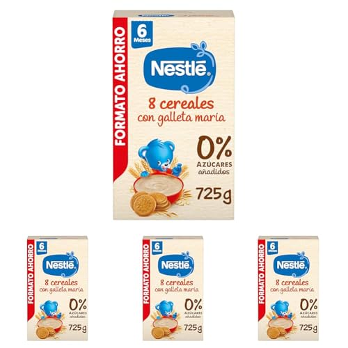 Nestle Papilla 8 Cereales con Galleta, 725 g (Paquete de 4)