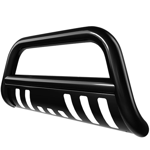 YITAMOTOR Bull Bar Compatible with 2005-2015 Toyota Tacoma, 3" Tubing Brush Guard Pickup Truck Front Bumper Push Bar w/Grille Skid Plate & Light Mount 05-15 Tacoma Black