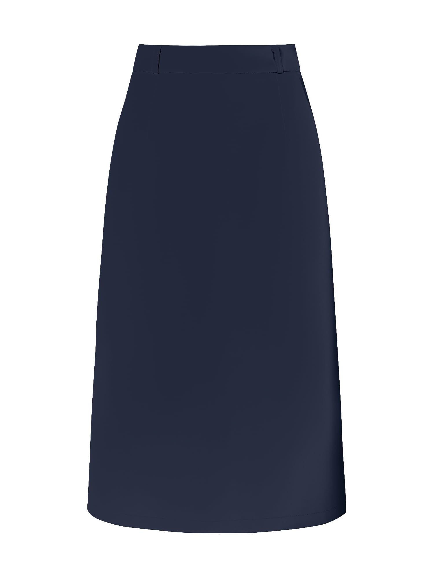Womens Pencil Skirt High Waist Split Back Work Midi Skirts